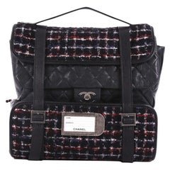 Chanel Roll Backpack Tweed with Quilted Calfskin Medium