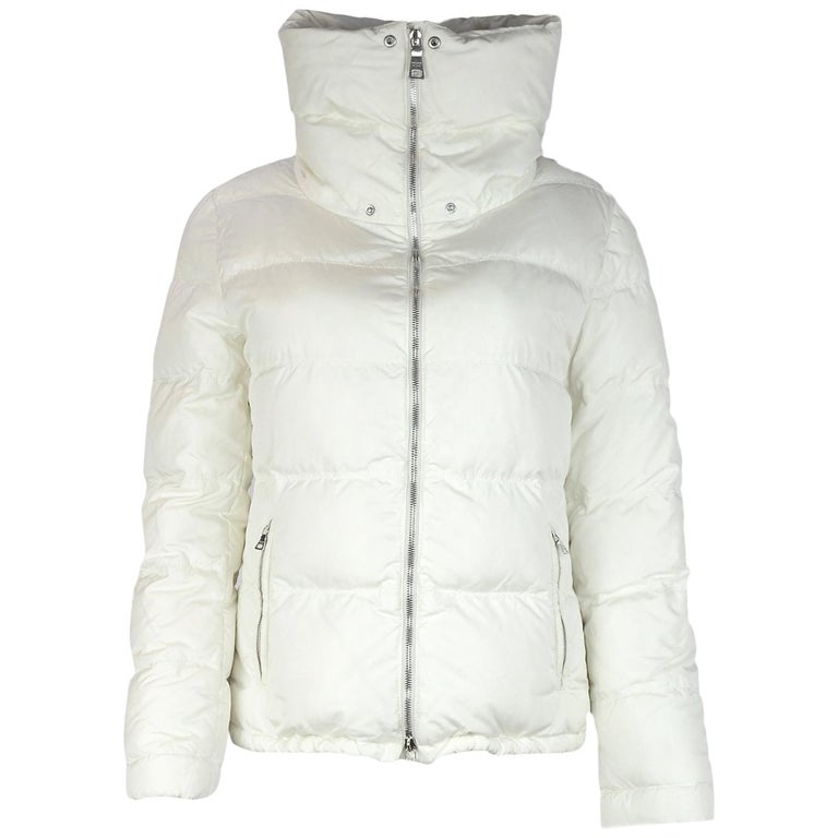 Prada White Down Puffer Jacket Sz 8 For Sale at 1stDibs | prada puffer ...