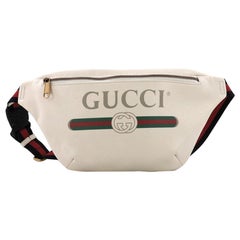 Used Gucci Logo Belt Bag Printed Leather Small