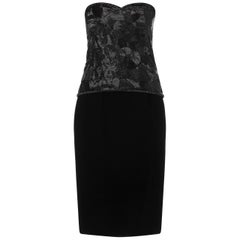 Yves Saint Laurent, Haute couture black skirt & top, circa 1985