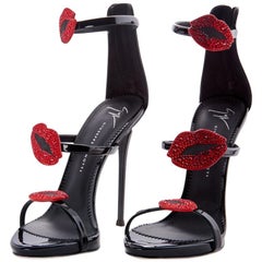 Giuseppe Zanotti Coline Lips Leather Stiletto Sandals