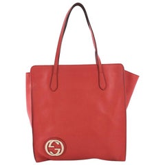 Gucci Grand Prix Interlocking GG Tote Grainy Leather Large