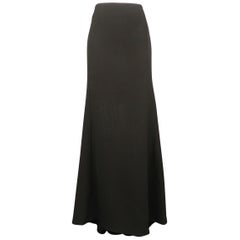RALPH LAUREN Size 10 Black Faille Ruffled Back Evening Skirt