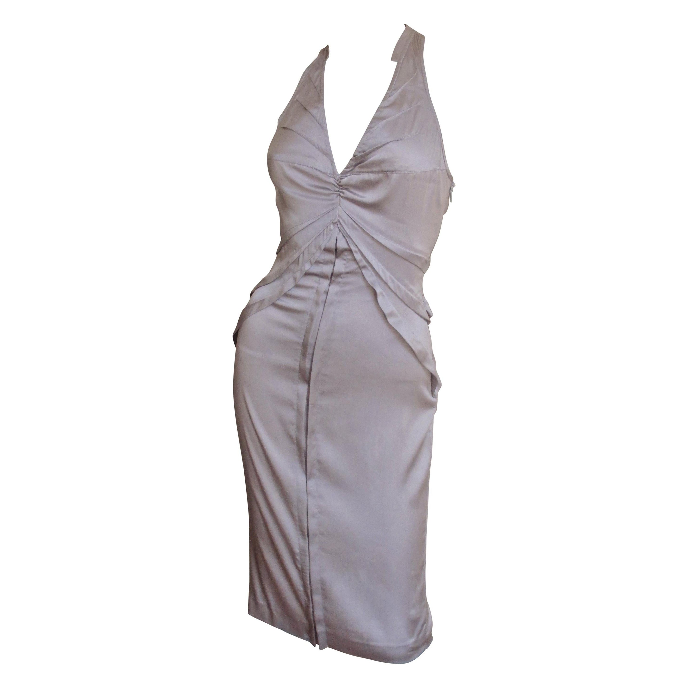 Tom Ford for Gucci Lavender Silk Halter Dress S/S 2003 For Sale