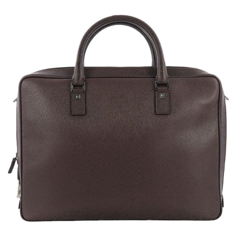 Salvatore Ferragamo Convertible Zip Briefcase Leather Large