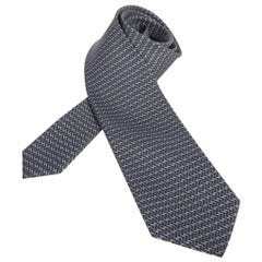 Hermès Krawatte H en Ombre Anthrazit Gris Verschluss