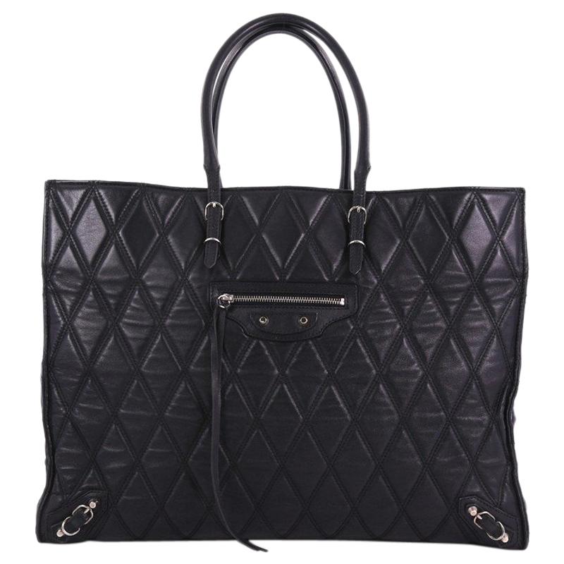 Balenciaga Papier A4 Classic Studs Handbag Quilted Leather