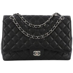 Chanel Classic Single Flap Bag Quilted Caviar Maxi