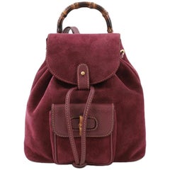 Gucci Vintage Bamboo Backpack Suede Mini