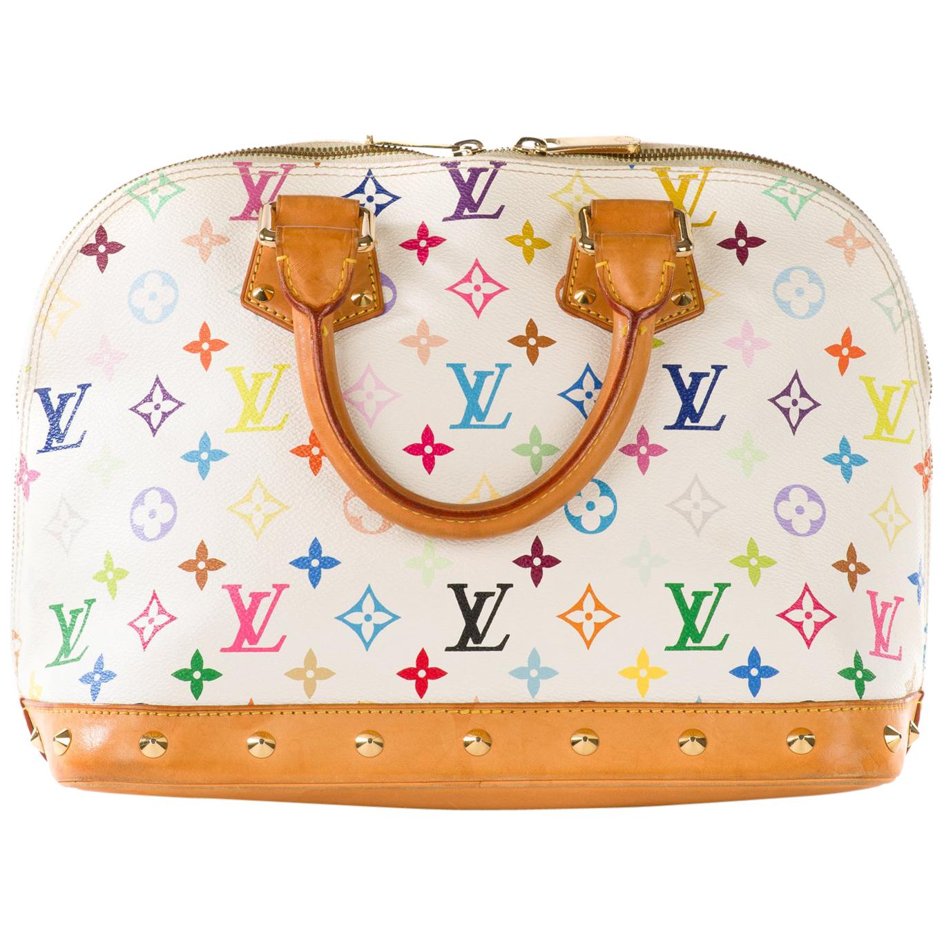 Louis Vuitton Monogram Multicolor Alma White For Sale at 1stDibs   multicolor louis vuitton bag, alma bb, lv alma multicolor white