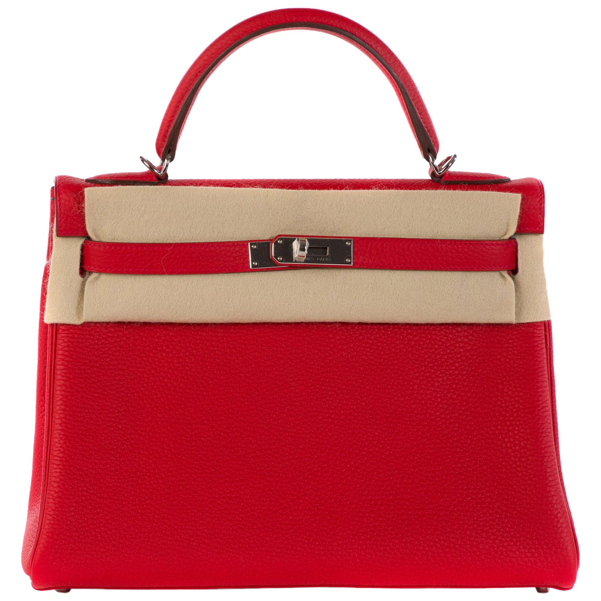 Kelly Sellier 25 Rouge Casaque Epsom Gold Plated A Stamp