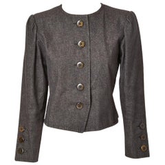 Vintage Yves Saint Laurent Rive Gauche Cropped Denim Jacket