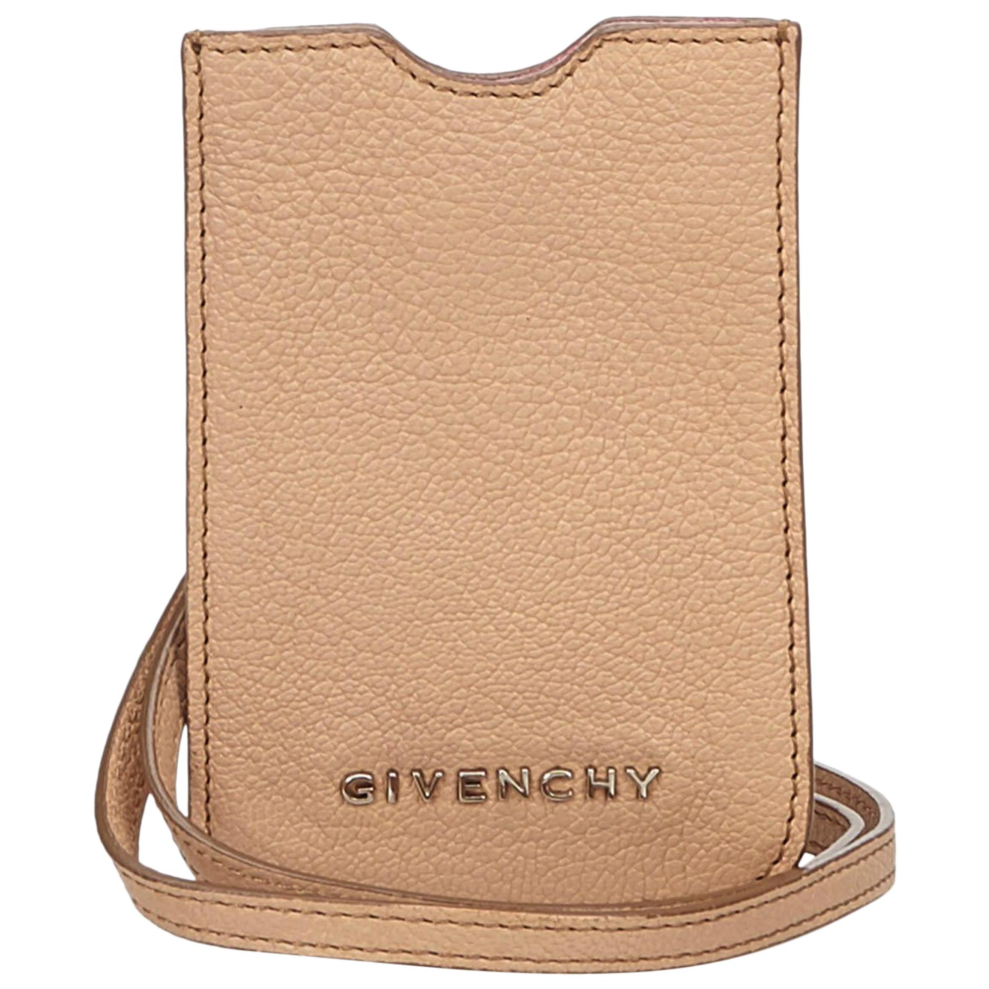 Givenchy Brown Leather Phone Case For Sale