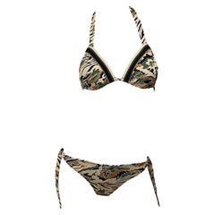 NWT La Perla Camouflage Traingle Top Low Rise Two Piece Bikini Swimsuit
