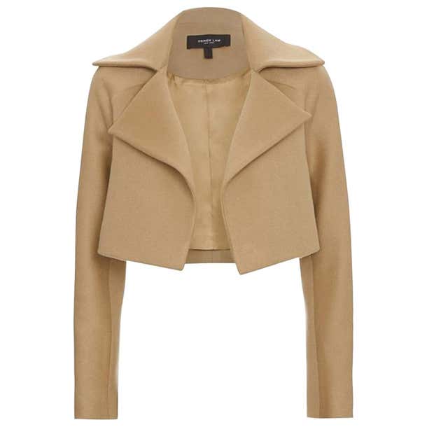 Derek Lam Luxe Cropped Camel Jacket For Sale at 1stDibs