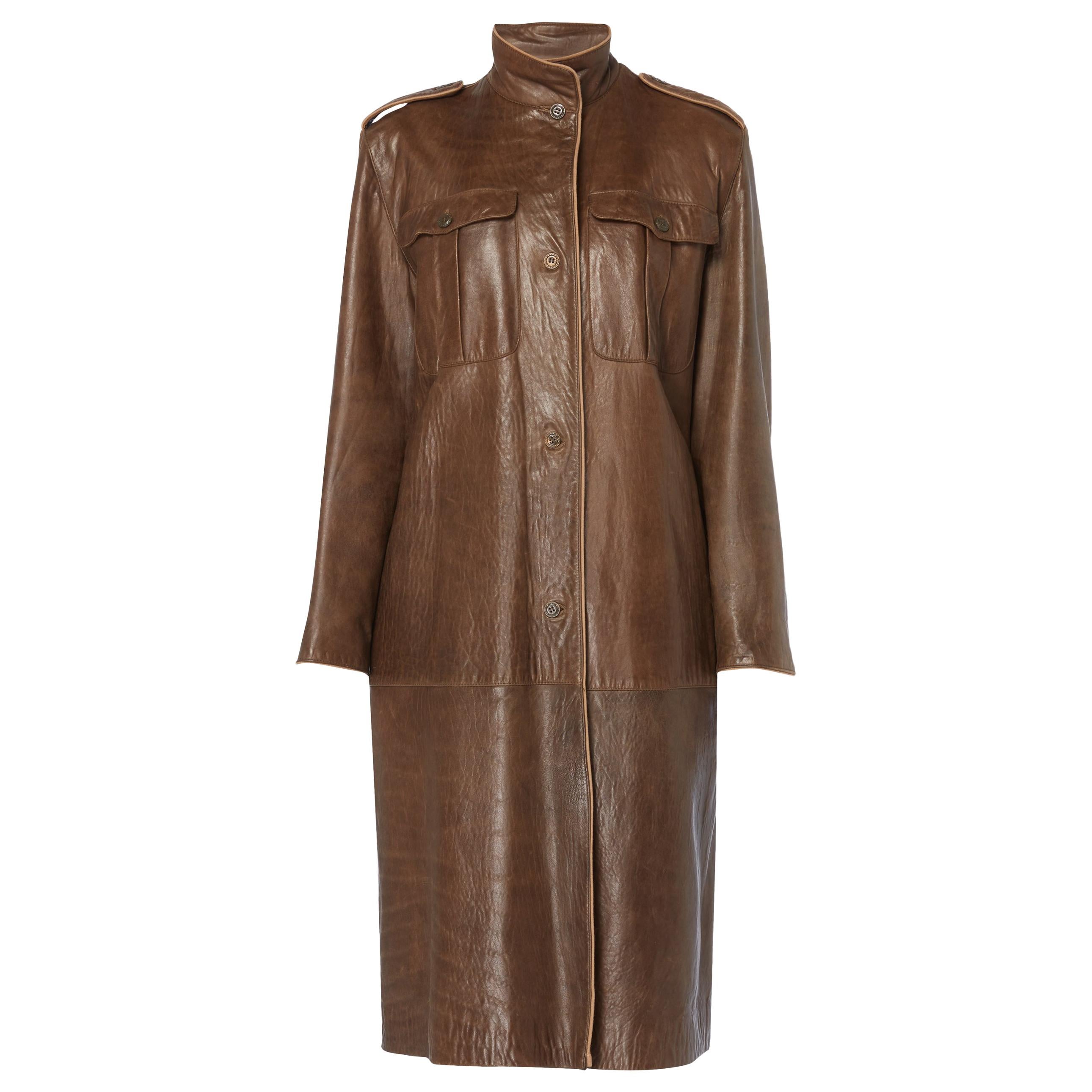 Gianni Versace, Brown coat, Autumn/Winter 1982  For Sale