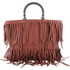  Bottega Veneta Open Tote Fringe Intrecciato Nappa Large