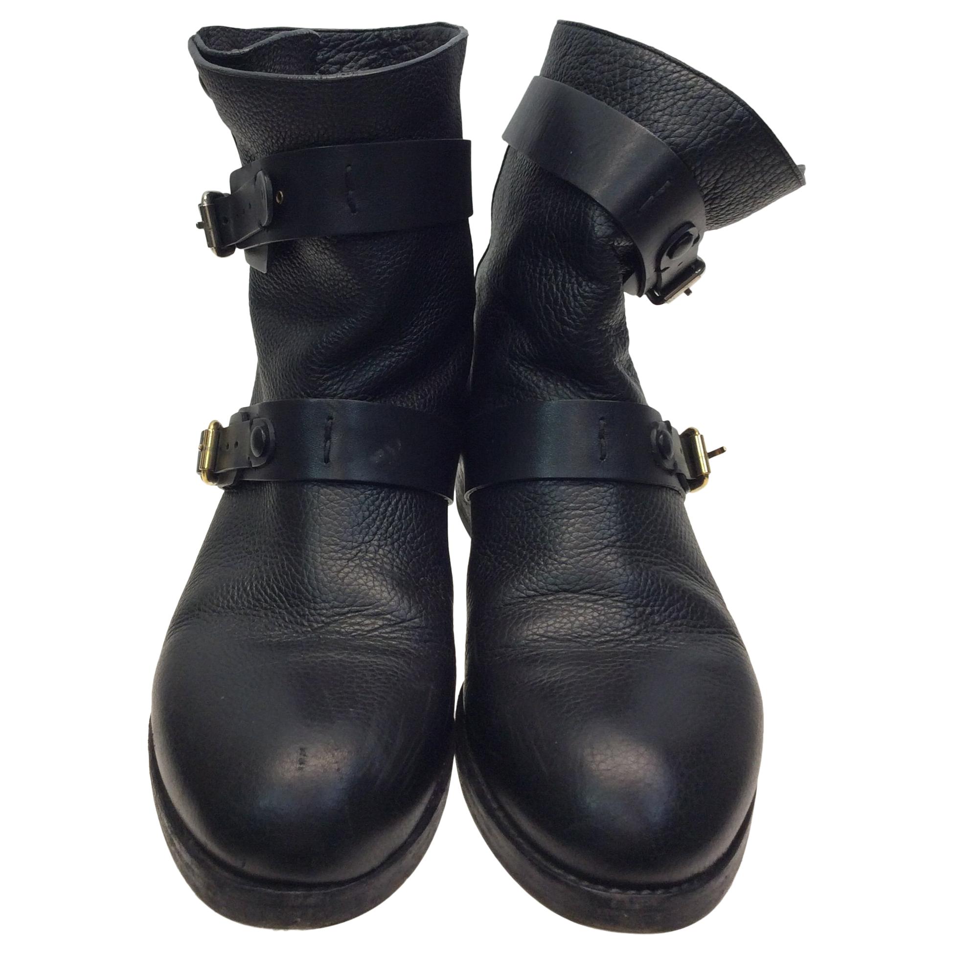 Chloe Black Leather Ankle Boot For Sale