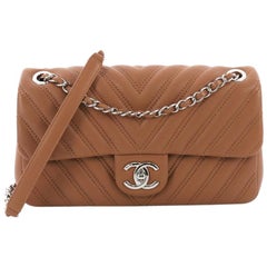 Chanel Double Stitch Flap Bag Chevron Lambskin Medium