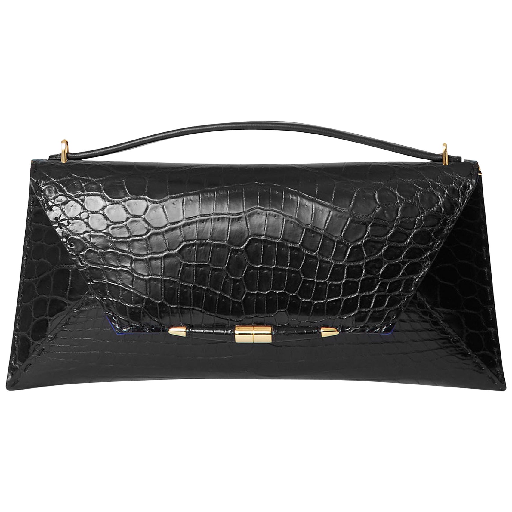 Yves Saint Laurent YSL Satin Braided 'Y' Envelope Evening Flap Clutch