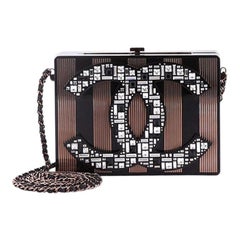 Chanel CC Minaudiere Clutch Strass Embellished Plexiglass