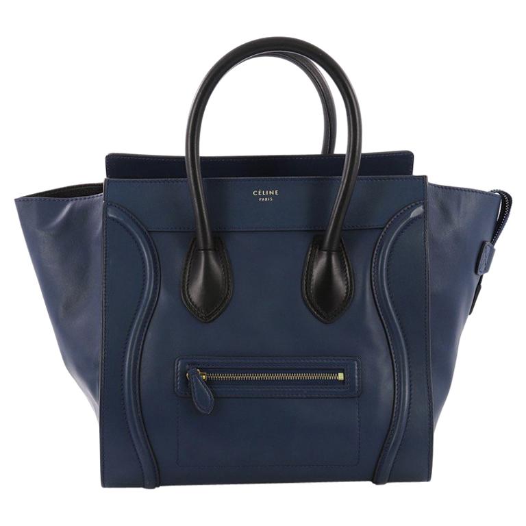 Celine Bicolor Luggage Handbag Leather Mini
