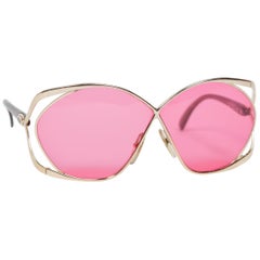 1980S CHRISTIAN DIOR  Style Gold Rose Pink Sunglasses