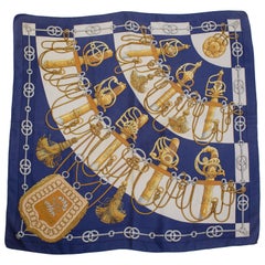 1980S HERMÈS Cliquetis Status Print Equestrian Silk Scarf