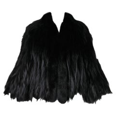 2004 Dolce & Gabbana Black Fox Fur Short Jacket Coat