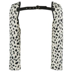 COMME des GARCONS HOMME PLUS White & Black Spotted Faux Fur Sleeves Harness