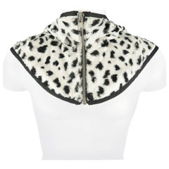 COMME des GARCONS HOMME PLUS White & Black Spotted Faux Fur Ziped Bib