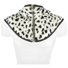 COMME des GARCONS HOMME PLUS White & Black Spotted Faux Fur Ziped Bib