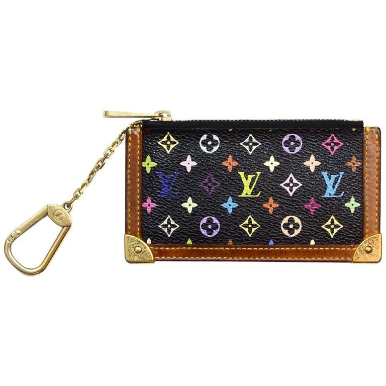 Louis Vuitton Black/Multicolore LV Monogram Key Chain Pouch/Coin Purse For Sale at 1stdibs