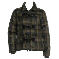 New Gucci F/W 2013 Green Plaid Down Coat Jacket Sz 44