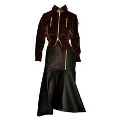 Yves Saint Laurent YSL F/W 2008 Runway jupe en laine lourde taille FR 42, neuve