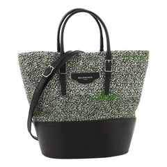 Balenciaga Convertible Shopper Tote Leather and Woven Fabric Small