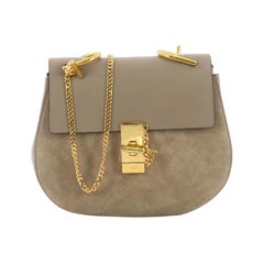 Chloe Drew Crossbody Bag Leather and Suede Small