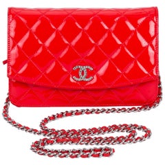 Chanel Red Patent Leather Crossbody Bag