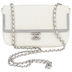 Chanel White Patent Leather Crossbody Bag