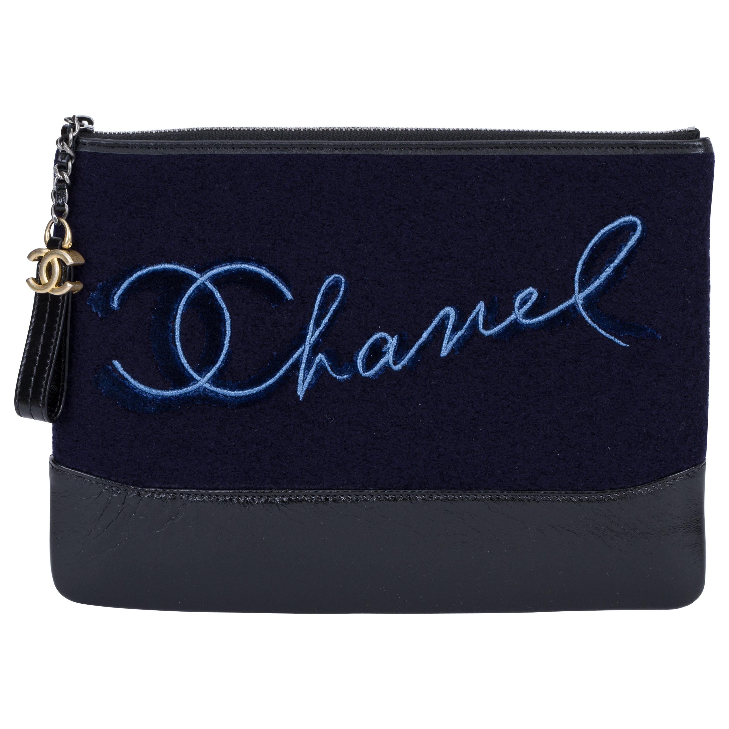 New in Box Chanel Navy Paris Salzburg Clutch Bag