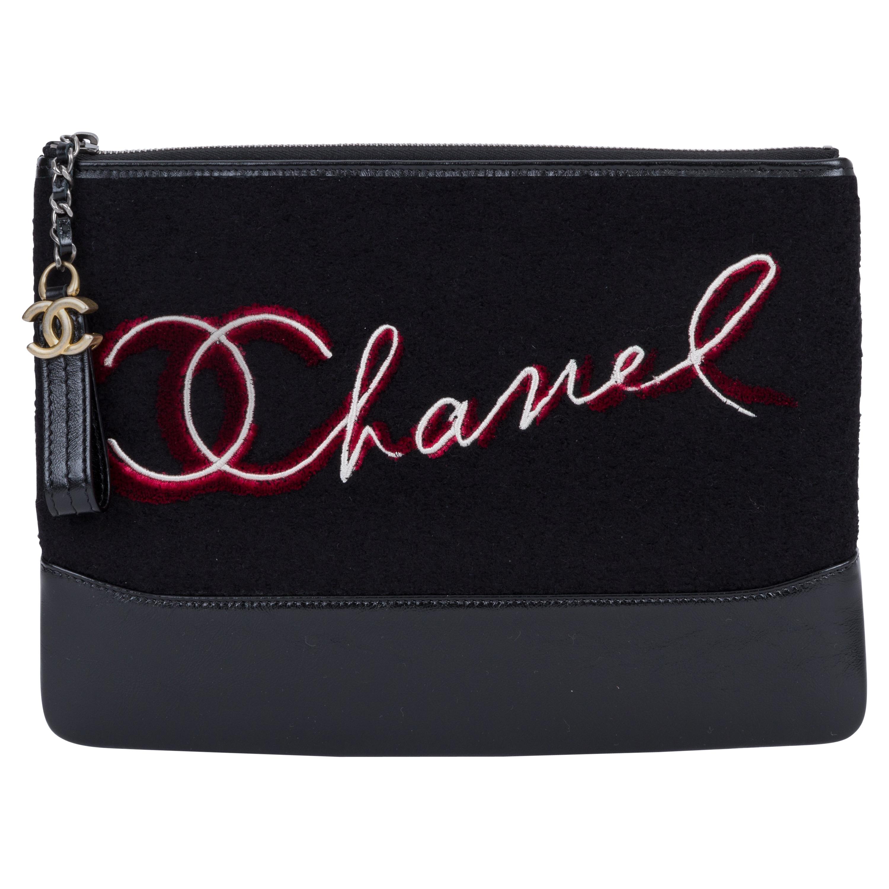 New in Box Chanel Black Paris Salzburg Clutch Bag