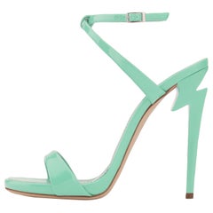 Giuseppe Zanotti NEW Mint Patent Leather Evening Sandals Heels in Box