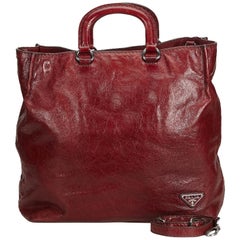 Prada Red Leather Satchel Bag