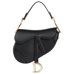 Christian Dior Black Smooth Leather Mini Saddle Bag