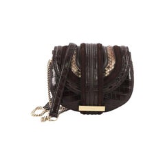 Salvatore Ferragamo Rosett Saddle Bag Crocodile with Python Mini