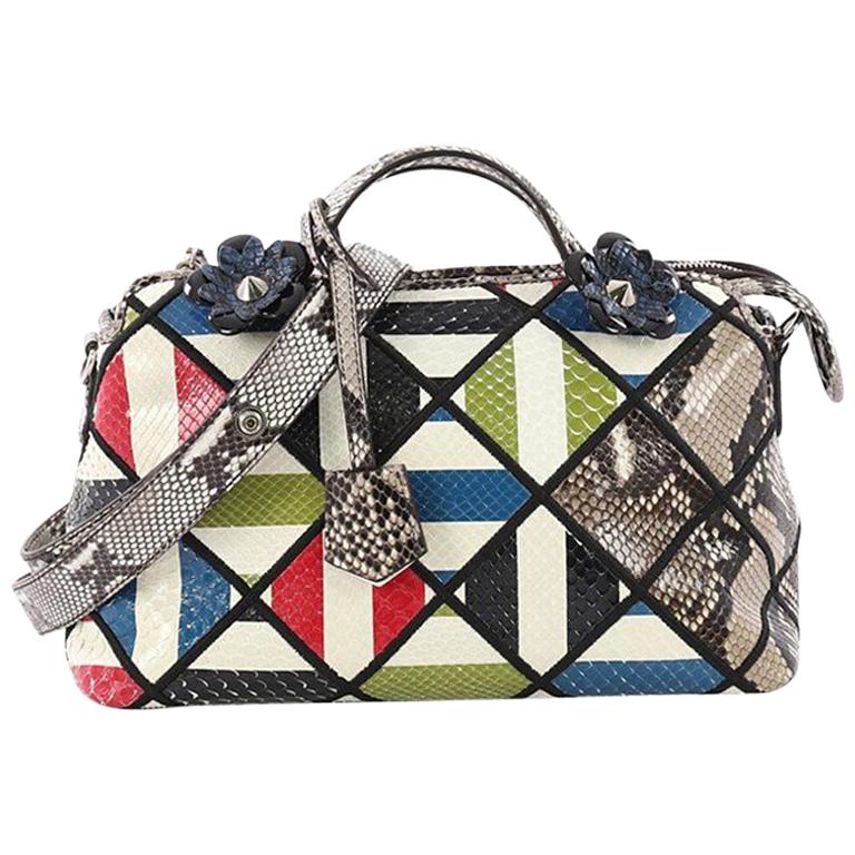 Fendi By The Way Satchel Patchwork Python Small
