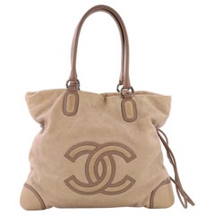 Chanel CC Tote Suede with Shearling Large