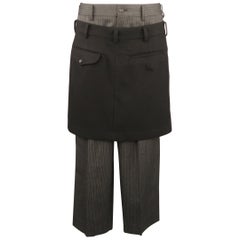 COMME des GARCONS Size S Grey & Black Pinstripe Fall 2004 Skirt Pants