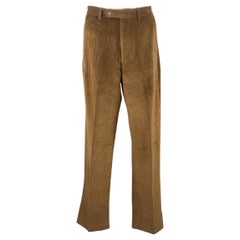 Men's ERMENEGILDO ZEGNA Size 31 Brown Corduroy Dress Pants