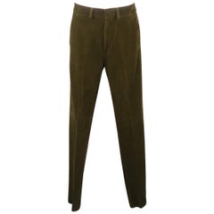 Men's WILKES BASHFORD Size 30 Olive Green Corduroy Casual Pants